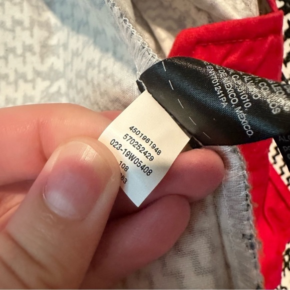 White House Black Market Houndstooth Plaid Moto Zipper Jacket Size 6 - Picture 6 of 6